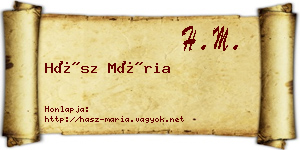 Hász Mária névjegykártya