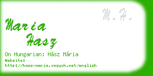 maria hasz business card
