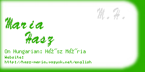 maria hasz business card